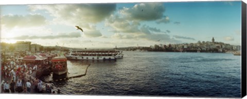 Framed Ferries along the Bosphorus, Istanbul, Turkey Print