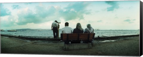 Framed People looking out on the Bosphorus Strait, Istanbul, Turkey Print