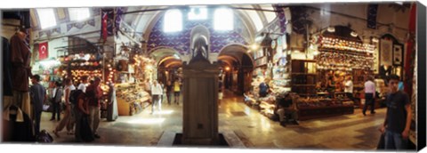 Framed Tourists in a market, Grand Bazaar, Istanbul, Turkey Print