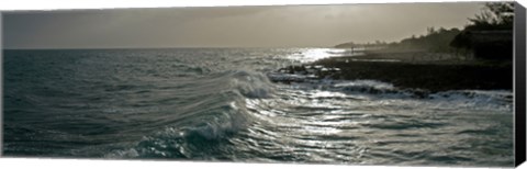 Framed Waves in the sea, Negril, Westmoreland, Jamaica Print