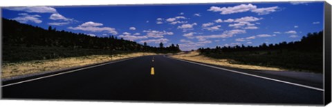 Framed Highway passing through landscape, New Mexico, USA Print