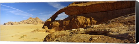 Framed Natural arch, Eye of the Eagle Arch, Wadi Rum, Jordan Print