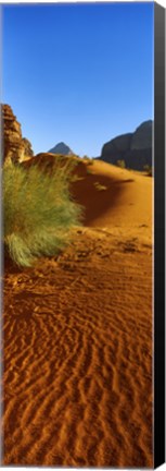 Framed Sand dunes in a desert, Jordan (vertical) Print