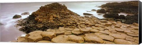 Framed Hexagonal rock at Giant's Causeway, Bushmills, County Antrim, Northern Ireland Print