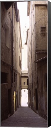 Framed Narrow alley with old buildings, Siena, Siena Province, Tuscany, Italy Print