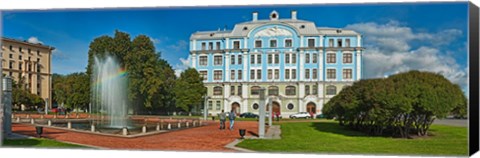 Framed Garden in front of an education building, Russian Navy School Building, St. Petersburg, Russia Print