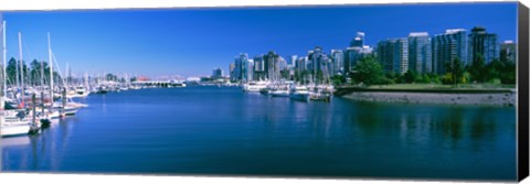 Framed Boats at a marina, Vancouver, British Columbia, Canada Print