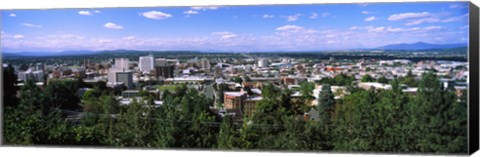 Framed High angle view of a city, Spokane, Washington State Print