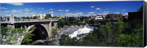 Framed Monroe Street Bridge with city in the background, Spokane, Washington State, USA Print