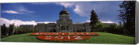 Framed Formal garden in front of a government building, State Capitol Building, Helena, Montana, USA Print