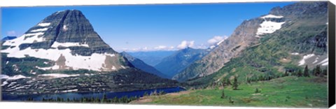 Framed Bearhat Mountain and Hidden Lake, US Glacier National Park, Montana, USA Print