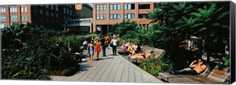 Framed Tourists in an elevated park, High Line, New York City, New York State Print