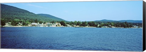 Framed View of a dock, Lake George, New York State, USA Print