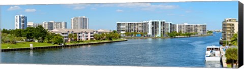 Framed Buildings on Intracoastal Waterway, Hollywood Beach, Hollywood, Florida Print