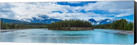 Framed Clouds over mountains, Athabasca River, Icefields Parkway, Jasper National Park, Alberta, Canada Print