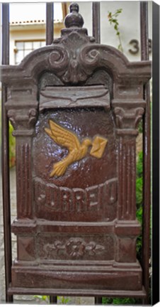 Framed Mailbox on a gate of a house, Rio De Janeiro, Brazil Print