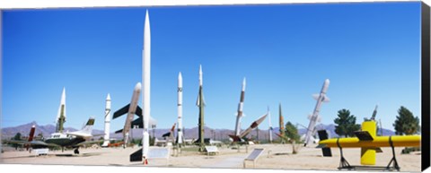 Framed Missiles at a museum, White Sands Missile Range Museum, Alamogordo, New Mexico Print