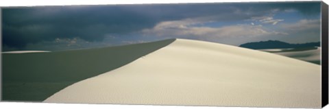 Framed Hill of White Sands with Stormy Skies Print