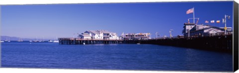 Framed Harbor and Stearns Wharf, Santa Barbara, California Print