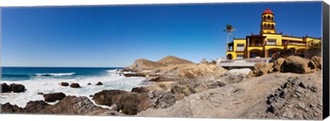 Framed Hacienda Cerritos on the Pacific Ocean, Todos Santos, Baja California Sur, Mexico Print