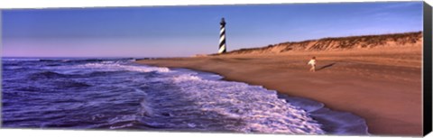 Framed Lighthouse on the beach, Cape Hatteras, North Carolina, USA Print