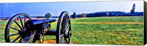 Framed Cannon at Manassas National Battlefield Park, Manassas, Prince William County, Virginia, USA Print