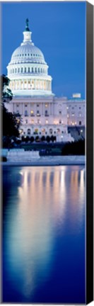 Framed Capitol Building Reflecting in the Water, Washington DC Print