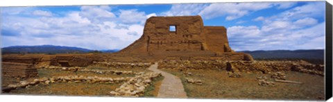 Framed Main structure in Pecos Pueblo mission church ruins, Pecos National Historical Park, New Mexico, USA Print