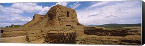 Framed Close up of church ruins, Pecos National Historical Park, New Mexico, USA Print