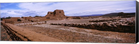 Framed Landscape view of church ruins, Pecos National Historical Park, New Mexico, USA Print