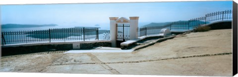 Framed Gate and fence, Santorini, Greece Print