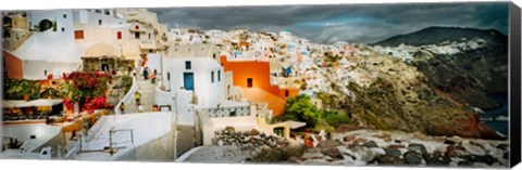 Framed Storm cloud over the Santorini, Cyclades Islands, Greece Print