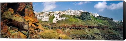 Framed Houses on a hill, Santorini, Greece Print