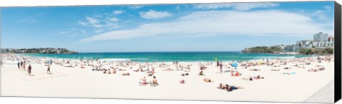 Framed Tourists on the Bondi Beach, Sydney, New South Wales, Australia Print