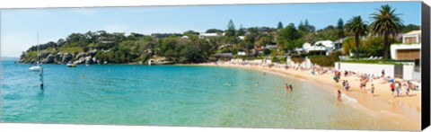 Framed People on the beach, Camp Cove, Watsons Bay, Sydney, New South Wales, Australia Print