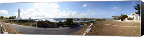 Framed Road view with the Statue of Jesus Christ, Havana, Cuba Print