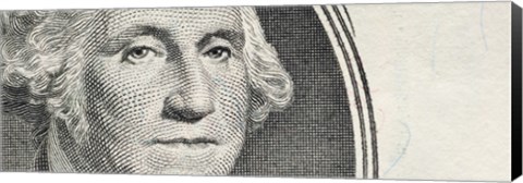 Framed Details of George Washington&#39;s image on the US dollar bill Print