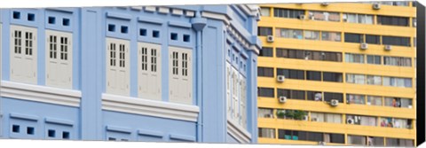 Framed Close-Up of Restored Building in Chinatown, Singapore Print