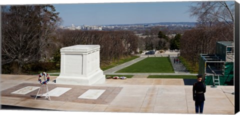 Framed Tomb of a soldier in a cemetery, Arlington National Cemetery, Arlington, Virginia, USA Print