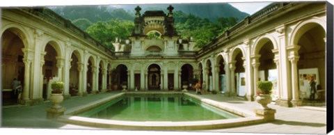 Framed Courtyard of a mansion, Parque Lage, Jardim Botanico, Corcovado, Rio de Janeiro, Brazil Print