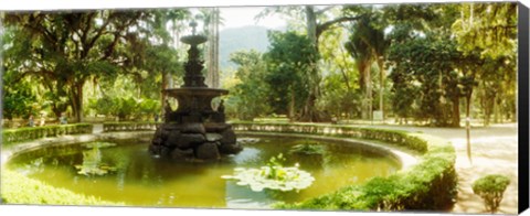 Framed Fountain in a botanical garden, Jardim Botanico, Corcovado, Rio de Janeiro, Brazil Print