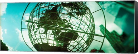 Framed Steel globe at the Trump International Hotel And Tower, Columbus Circle, Manhattan, New York City, New York State, USA Print