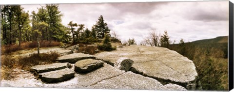 Framed Gertrude's Nose on a cloudy day, Minnewaska State Park, Catskill Mountains, New York State, USA Print