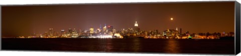 Framed Midtown Manhattan Skyline at Night,  New York City Print