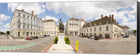 Framed Nicephore Niepce Statue at town square, Port Villiers Square, Chalon-Sur-Saone, Burgundy, France Print