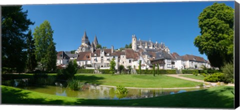 Framed Royal Apartments and Collegiate Church of Saint Ours, Loches, Loire-et-Cher, Loire, Touraine, France Print