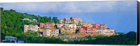 Framed Villas on a hill, Cruz Bay, St. John, US Virgin Islands Print