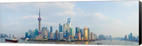 Framed Buildings at the waterfront, Pudong, Huangpu River, Shanghai, China Print