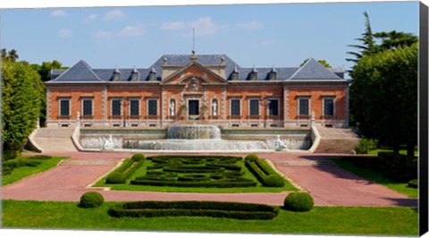 Framed Facade of a palace, Palauet Albeniz, Montjuic, Barcelona, Catalonia, Spain Print