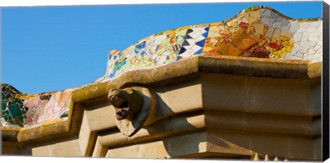 Framed Architectural detail of a building, Park Guell, Barcelona, Catalonia, Spain Print